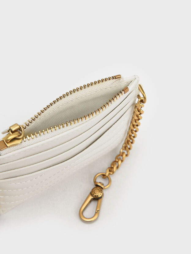 Aubrielle Wavy-Stitch Card Holder, Cream, hi-res