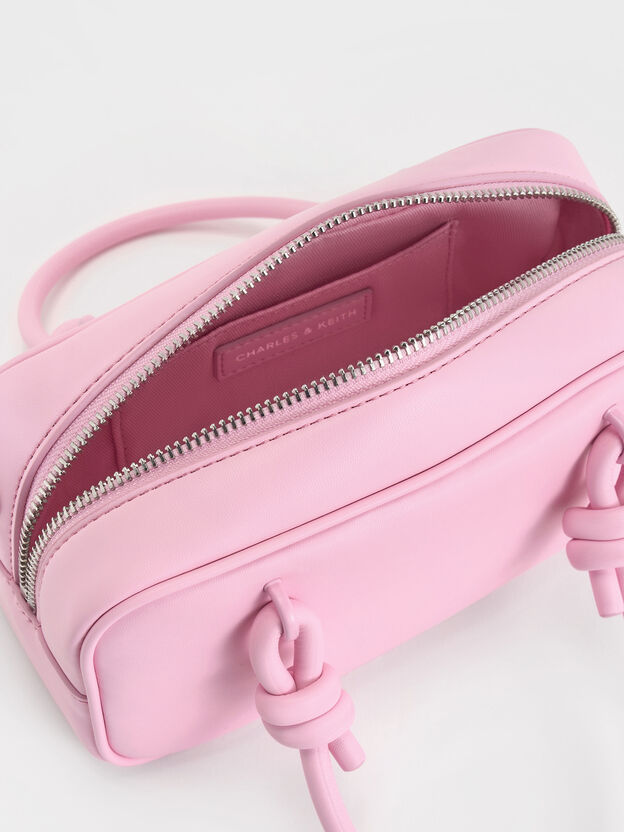 Sammie Knotted-Handle Boxy Bag, Bubble Gum Pink, hi-res