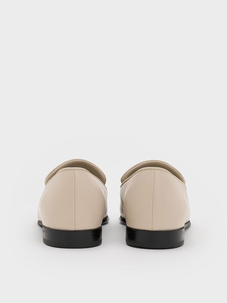 Leslie Metallic-Accent Loafers, Beige, hi-res