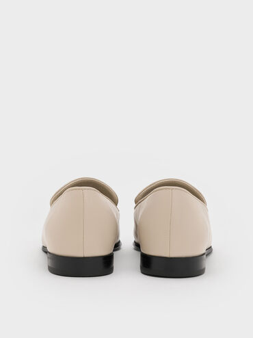 Leslie Metallic-Accent Loafers, Beige, hi-res