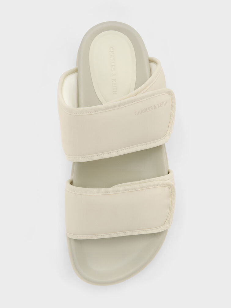 Nylon Double-Strap Flatform Sandals, Chalk, hi-res