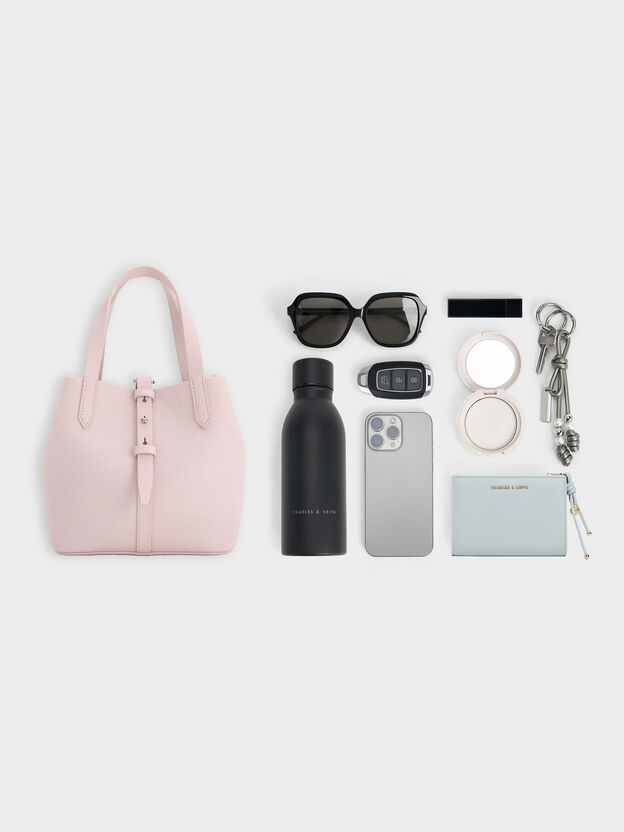 Beryl Belted Bucket Bag, Soft Pink, hi-res