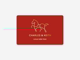 Lunar New Year Gift Card - Horse Line Art, Animal Print Red, hi-res