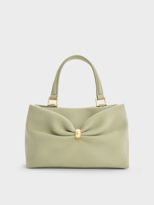 Halsey Ruched Top Handle Bag, Pale Sage, hi-res