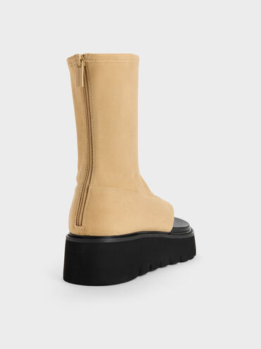 Laine Faux Suede Platform Boot Sandals, Sand, hi-res