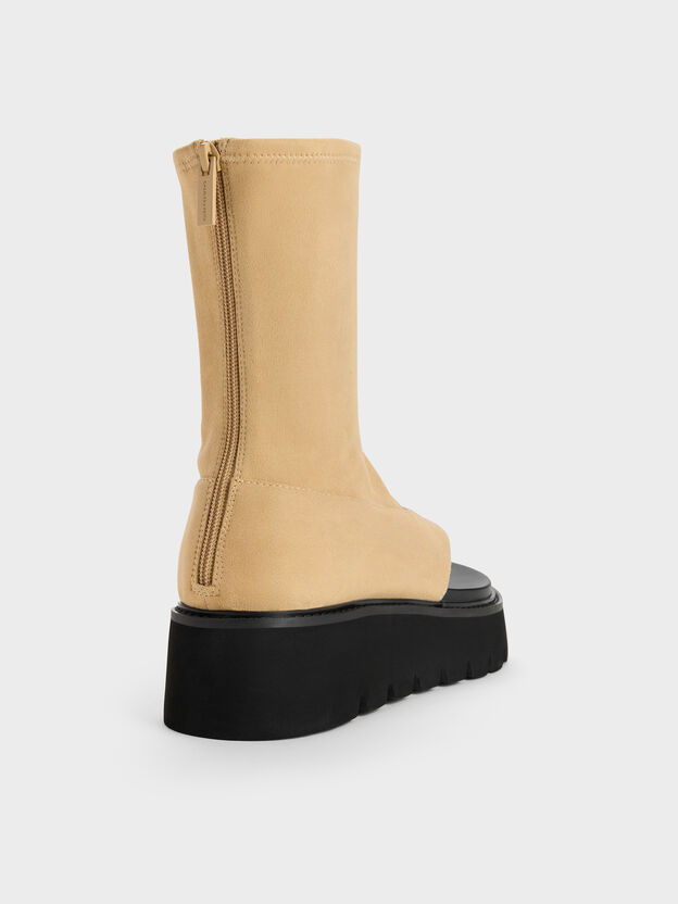 Laine Faux Suede Platform Boot Sandals, Sand, hi-res