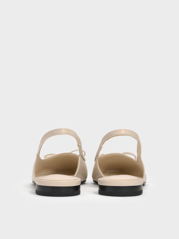 Barbara Pearl-Bow Slingback Flats, Chalk, hi-res