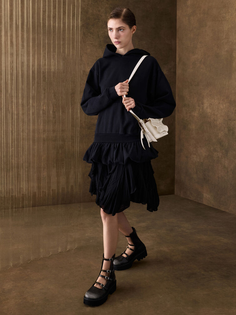 Kadee Ruched Bow-Charm Mini Bag, Cream, hi-res