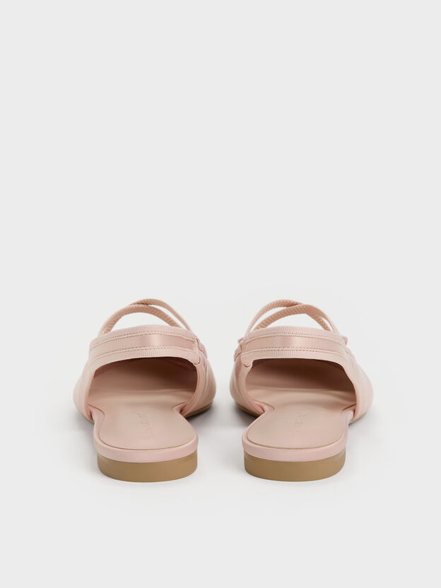 Satin Crossover Slingback Ballet Flats, Light Pink, hi-res