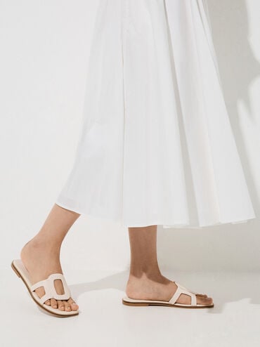 Easley Cut-Out Slide Sandals, Chalk, hi-res