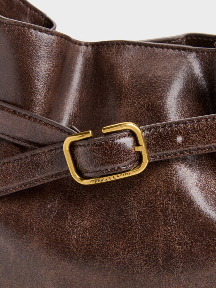 Victoria Belted Hobo Bag, Distressed Coffee, hi-res