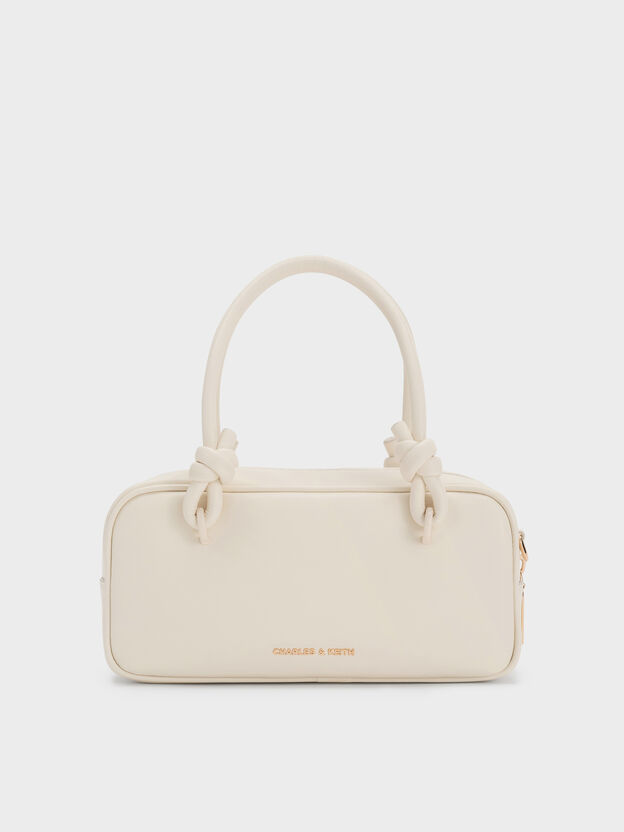 Sammie Knotted-Handle Boxy Bag, Cream, hi-res