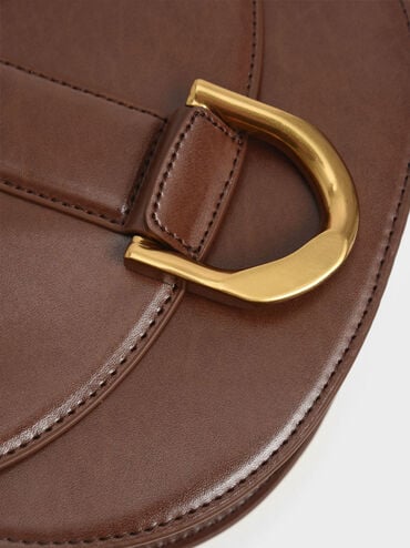 Gabine Saddle Bag, Dark Brown, hi-res