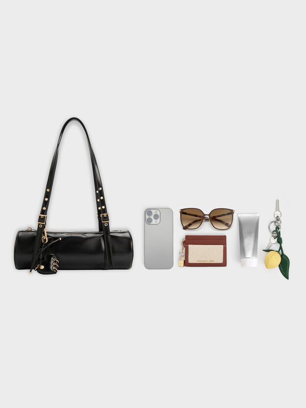 Rey Elongated Shoulder Bag, Black, hi-res