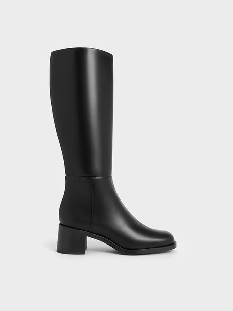 Louise Block-Heel Knee-High Boots, Black, hi-res