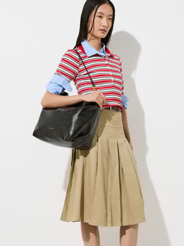 Sianna Slouchy Hobo Bag, Black, hi-res