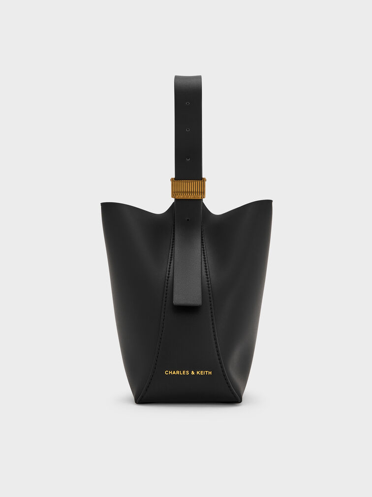 Edna Bucket Bag, Black, hi-res