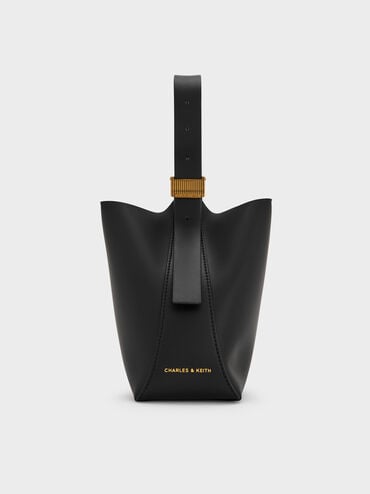 Edna Bucket Bag, Black, hi-res