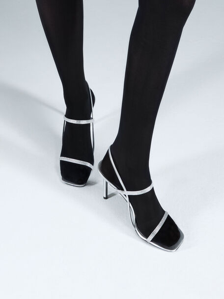Arona Metallic Crystal Stiletto Sandals, Silver, hi-res
