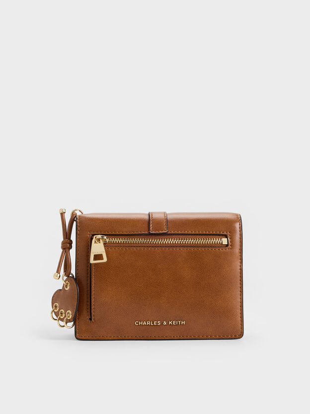 Rey Heart Belted Passport Holder, Distressed Tan, hi-res