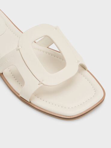 Easley Cut-Out Slide Sandals, Chalk, hi-res