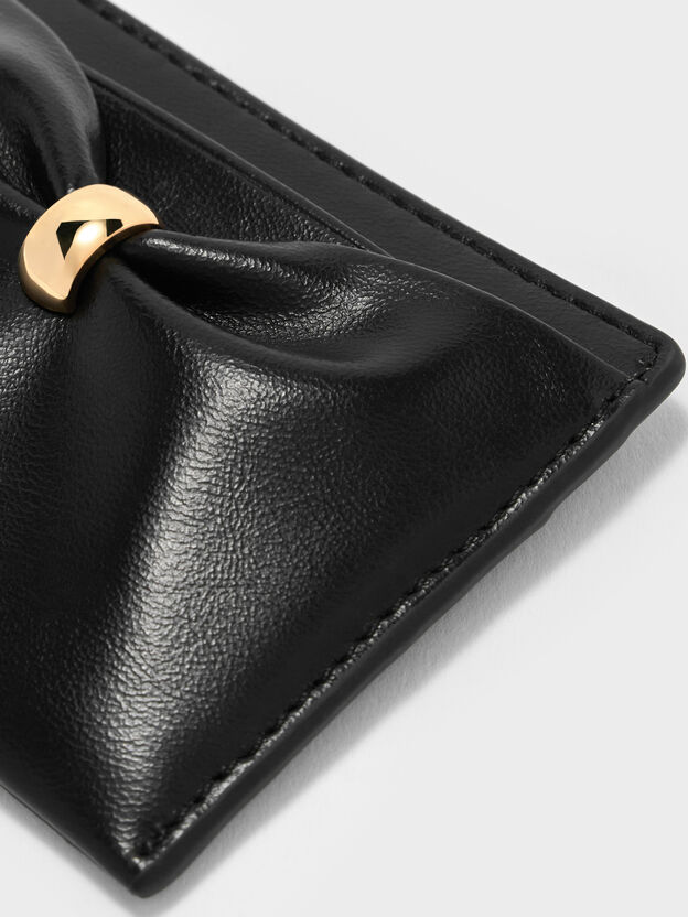 Halsey Ruched Card Holder, Black, hi-res