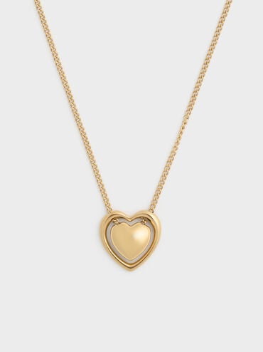 Annalise Heart Necklace, Gold, hi-res