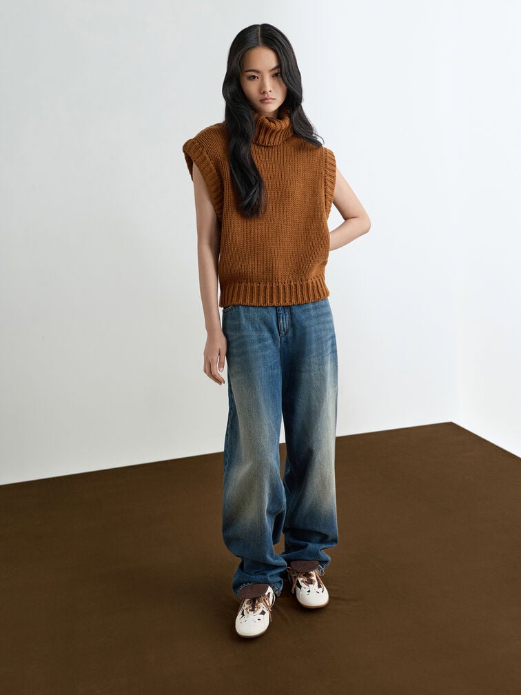 Calf Hair & Suede Cow-Print Top-Flap Sneakers, Multi, hi-res