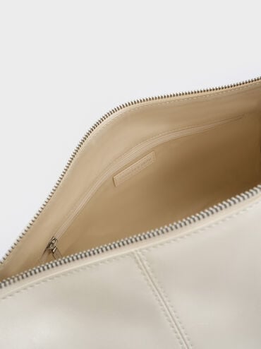 Bryna Panelled Grommet-Strap Crossbody Bag, Cream, hi-res