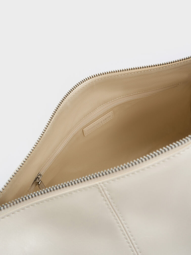 Bryna Panelled Grommet-Strap Crossbody Bag, Cream Bryna Panelled Grommet-Strap Crossbody Bag, Cream, hi-res