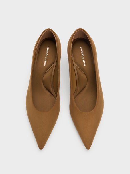 Emelia Faux Suede Kitten Heels, Camel, hi-res