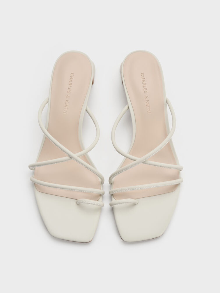 Meadow Strappy Toe Ring Sandals, White, hi-res