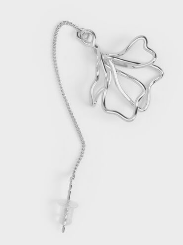 Fernley Flower Chain Drop Earrings, Silver, hi-res