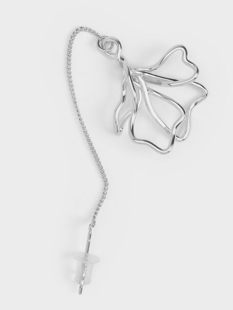 Fernley Flower Chain Drop Earrings, Silver, hi-res
