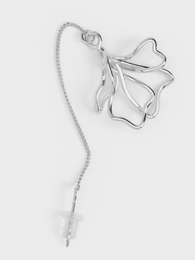 Fernley Flower Chain Drop Earrings, Silver, hi-res