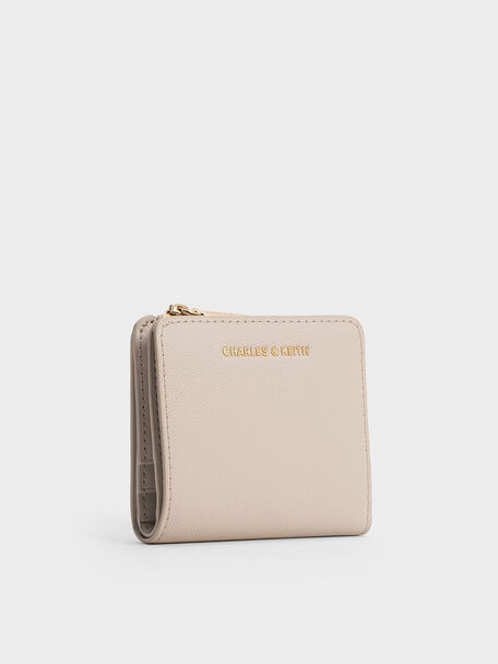 Keely Top Zip Small Wallet, Oat, hi-res