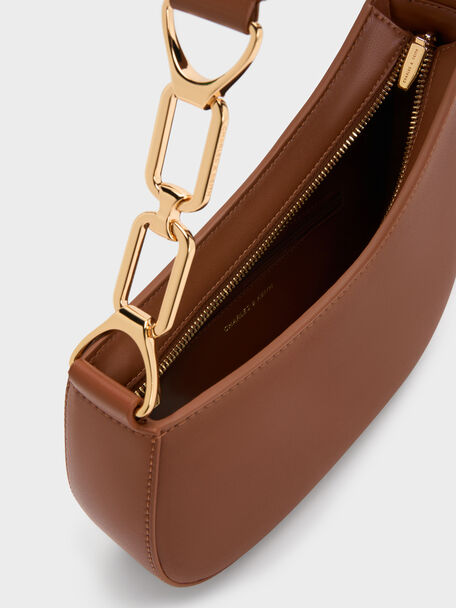 Agatha Chain-Strap Shoulder Bag, Chocolate, hi-res