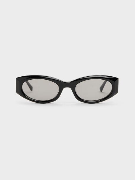 Aubrey Oval Sunglasses, Noir, hi-res