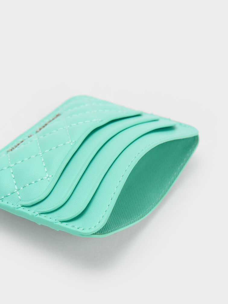 Cleo Quilted Card Holder, Mint Green, hi-res