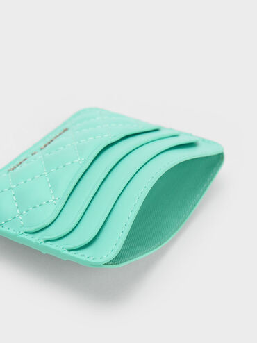Cleo Quilted Card Holder, Mint Green, hi-res