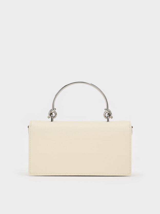 Kristine Sculptural-Handle Long Wallet, Cream, hi-res
