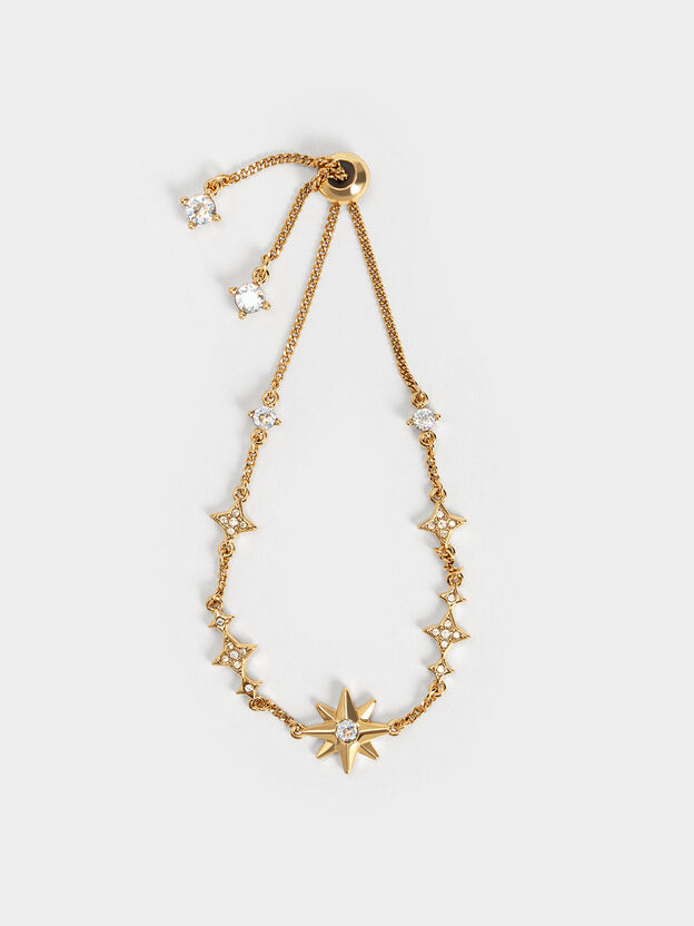 Crystal-Star Bracelet, Gold, hi-res