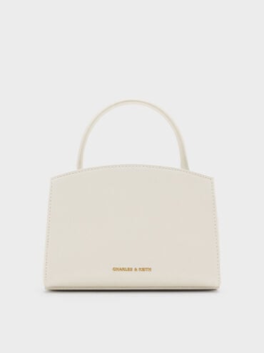 Aubrielle Metallic-Buckle Top Handle Bag, Cream, hi-res