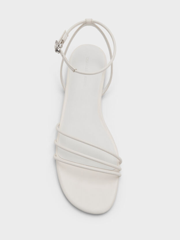 Triple-Strap Sandals, White, hi-res