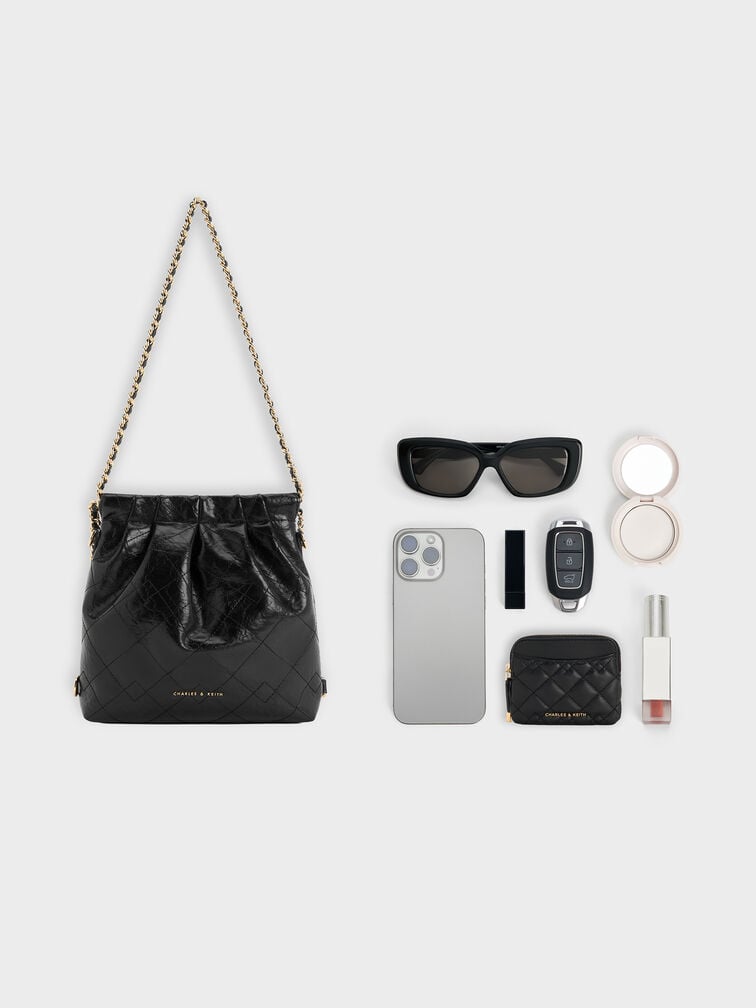 Duo Chain-Handle Two-Way Backpack, Black, hi-res