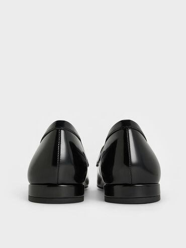 Leather Penny Square-Toe Loafers, Black Box, hi-res