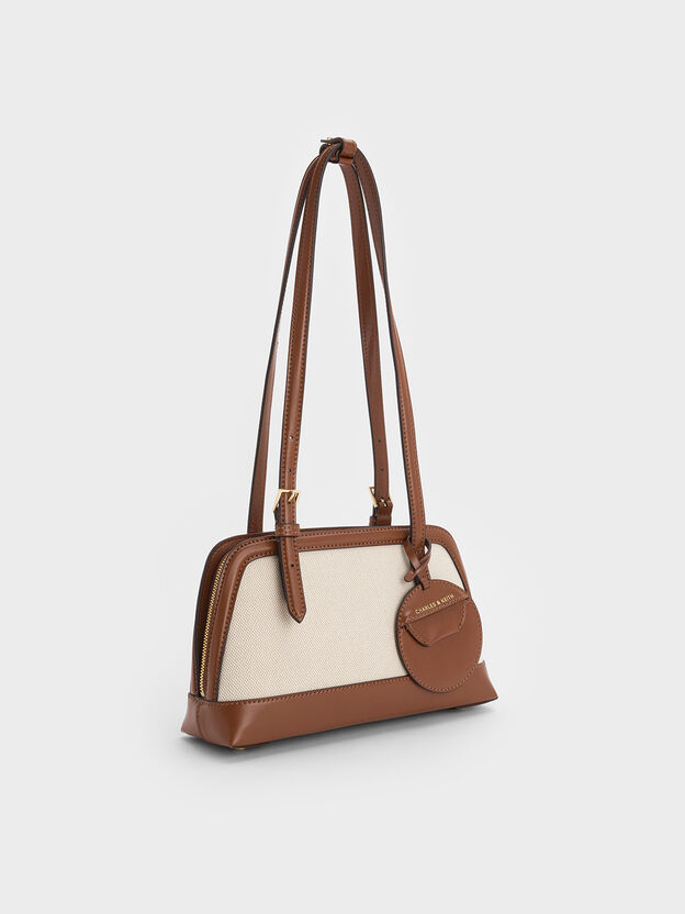 Enola Canvas Long-Handle Shoulder Bag, Chocolate, hi-res