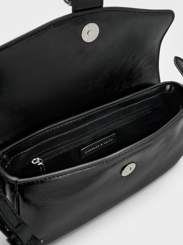 Blaise Belted Shoulder Bag, Noir, hi-res
