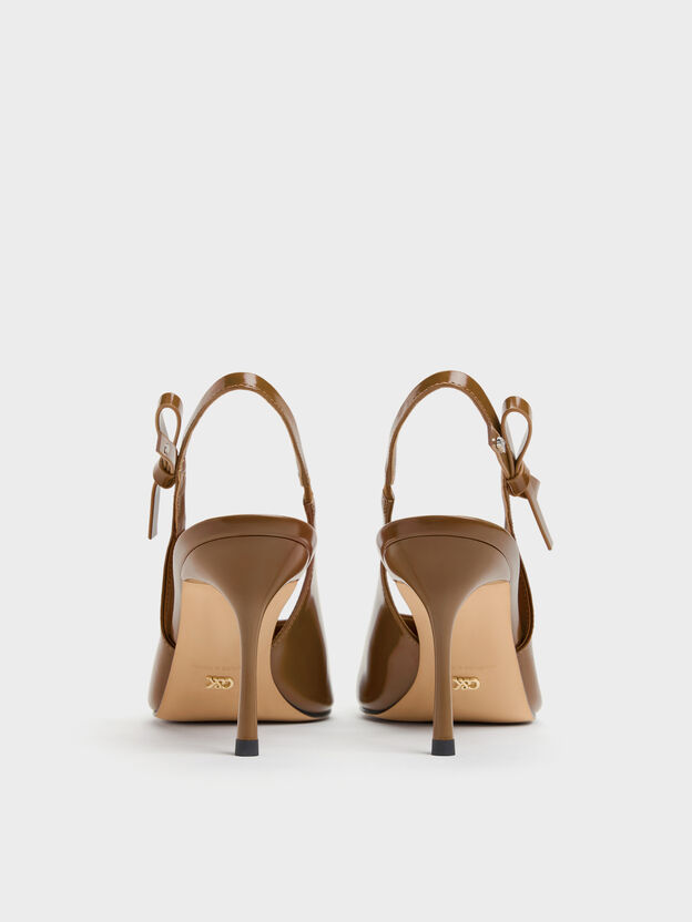 Anastasia Leather Slingback Pumps, Brown, hi-res