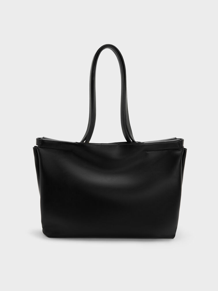 XL Zephyr Tassel Tote Bag, Black, hi-res